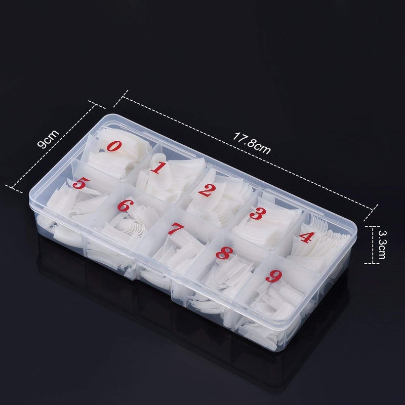 Beuniar Acrylic Nail Tips Natural 500Pcs French Artificial False Tip for Manicure Nails Art Salons & Home DIY - Image 4